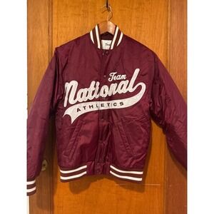 Tna Aritzia XXS‎ Varsity stadium Jacket Team National Athletics maroon burgundy